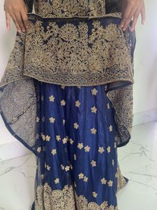 Anarkali-style kurti paired with a lehenga