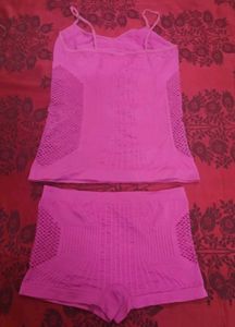 Comfortable Pink Camisole &amp; Shorts Set