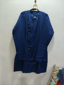 Stylish Blue Cotton Kurta with white pant