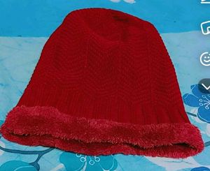 Red Knitted Beanie Hat