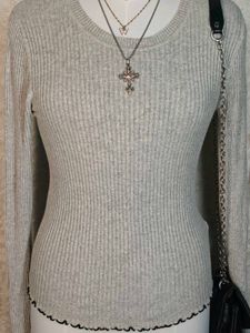 H&amp;M Ribbed Crew Neck Long Sleeve Top