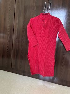 Red Striped Kurta