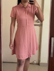 Polka Dot Button-Up Dress