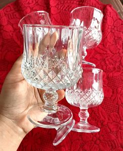 Set of 5 Crystal Cut Goblets