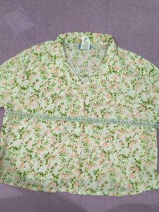 Floral Print Button-Up Shirt