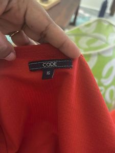 Chic Red Textured Puff Sleeve Top