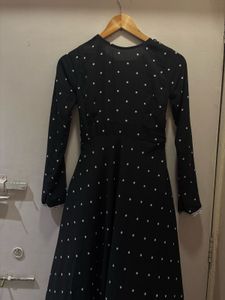 Elegant Black Polka Dot Maxi Dress