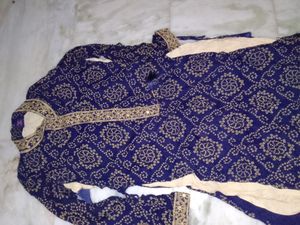 Elegant Blue Kurti with Traditional Motifs