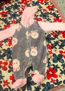 Bunny Print Fleece Onesie