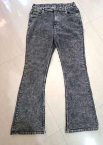 Grey Wash Flared Jeans