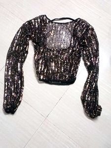 Sequin Top &amp; Black Tulle Skirt Set