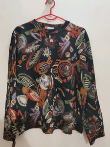 Unique Abstract Print Long Sleeve Top