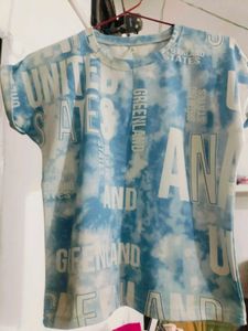 Blue Tie-Dye Graphic T-Shirt