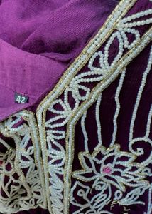 Purple Embroidered Nyra cut suit