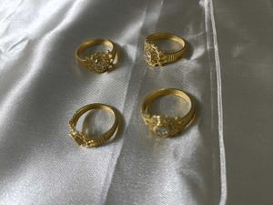 Set of 4 22kt Gold Tone Rings