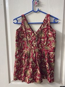 Maroon Floral Print Top