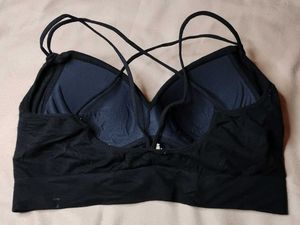 Strappy Padded Black Bralette