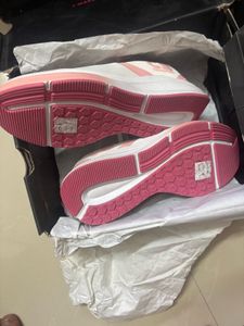 White and Pink Sports Shoes