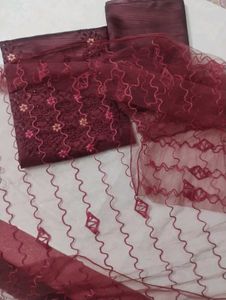 Embroidered Unstitched 3 piece Kurta Set