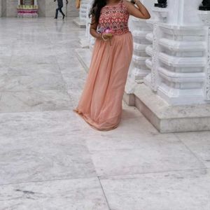 Elegant Peach Ethnic Gown