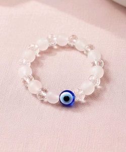 🧿Evil Eye White Beaded Bracelet🤍