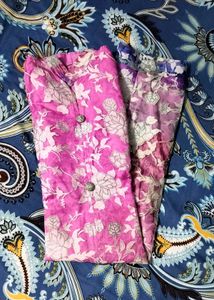 FRONT SLIT CUT KURTA (Floral Pattern) 🩷