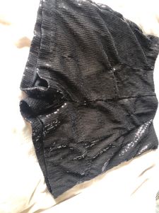 Imported Black Beaded Embroidery Shorts.