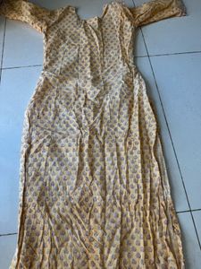 Yellow Floral Print kurta