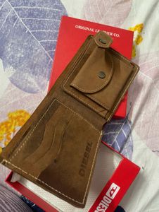 Diesel Brown Leather Wallet - "Only The Brave"