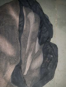 Elegant Black Saree with Geometric Pattern