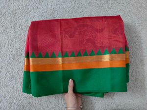 Simple Traditional Temple Border Silk Cotton Saree