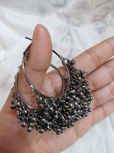 oxidised jumka and earring