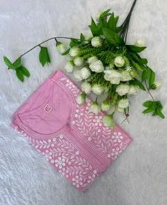 Beautiful Pink Chikankari Kurta For Women