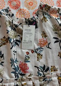 Floral White Top - New with Tag