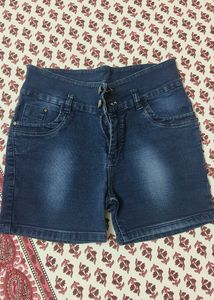 Dark Blue Denim Shorts