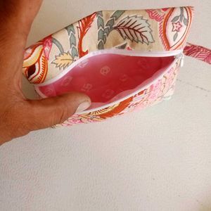 Handmade Floral Print Utility Pouch / Makeup &amp; Sta