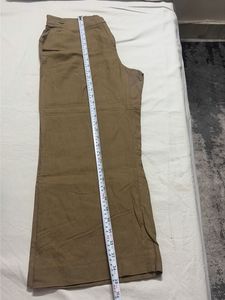 Khaki Wide Leg Cropped Pants