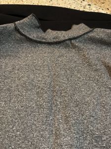 Grey Mock Neck Long Sleeve Top