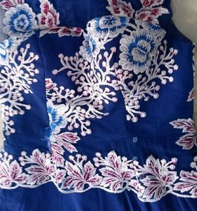No discount ❌ Stunning Blue Embroidered Ethnic Gow