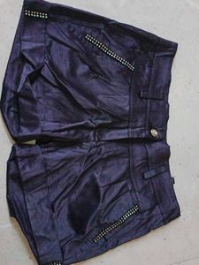 Stylish Studded Dark Blue Shorts