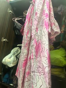 Pink Rose Print Kurta set