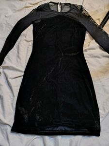 Chic Velvet Mesh Mini Dress