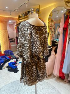 Chic Printed Mini Dress with Tie Waist