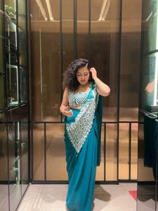 Designer Peacock Embroidered saree