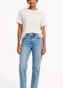 Cream Textured Cropped Top