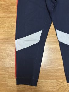 Women Navy Blue Joggers with Red Accents