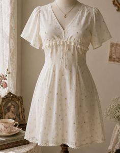 Vintage Floral Print Cottagecore Dress