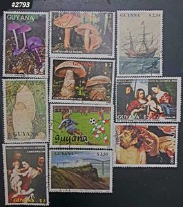 10 Vintage GUYANA Stamps