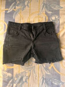 Black Denim Shorts