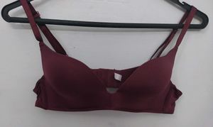 Maroon Padded Push-Up Bra